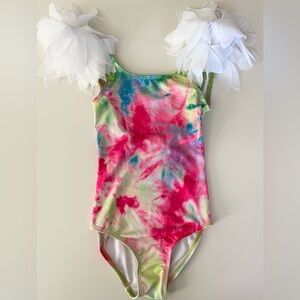 Stella Cove tulle Petals Tie Dye Swimsuit in Pink and Yellow size: 2T NWOT